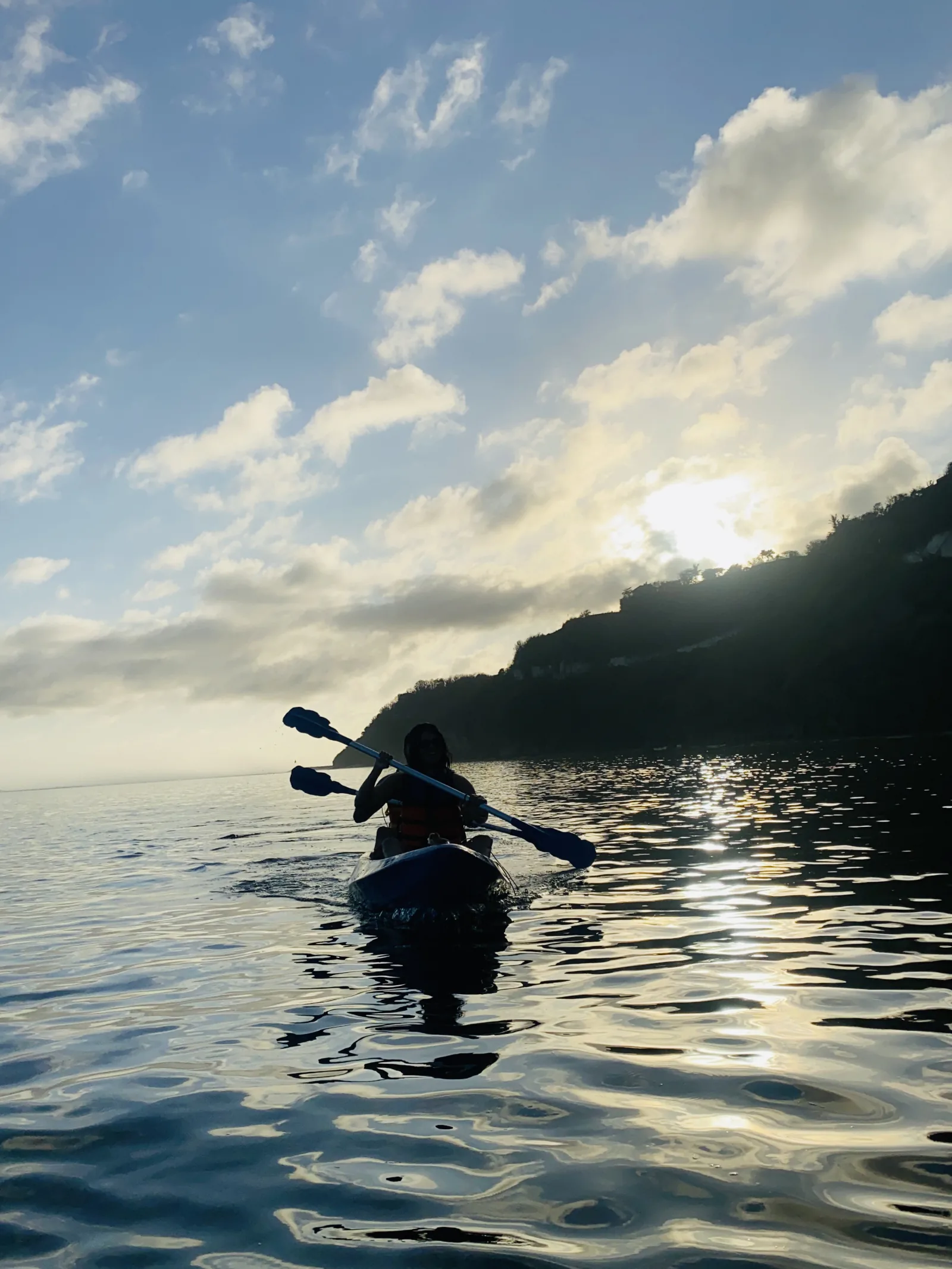 Kayaking at sunset off the Bali coast, Fitrip