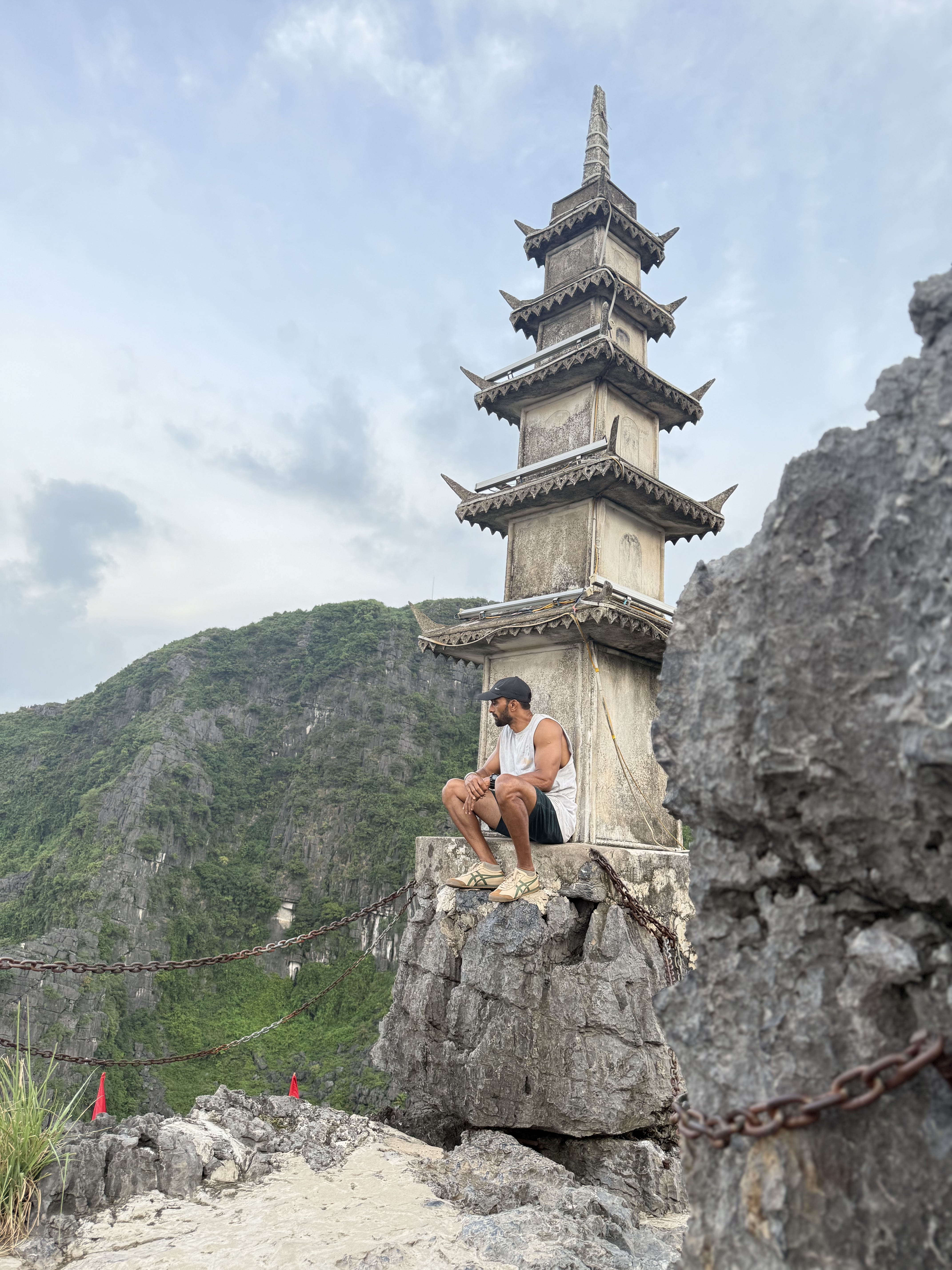 Sitting atop the Hang Mua pagoda tower, Northern Vietnam