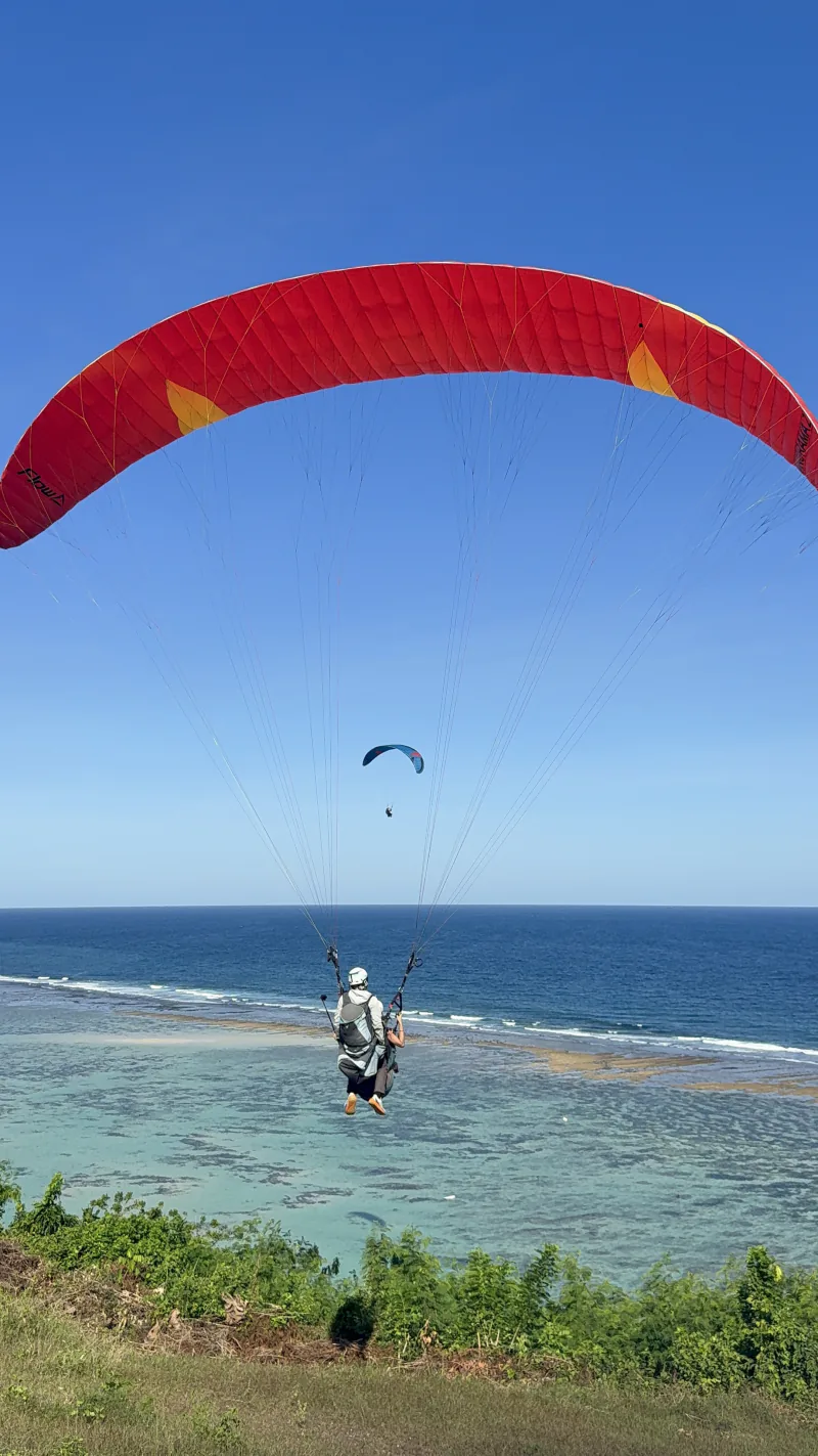 Paragliding and sea kayaking, Bali