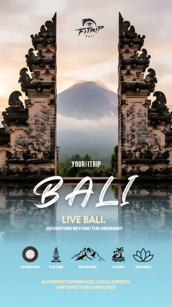 Cover of the Fitrip Bali Activities Guide brochure