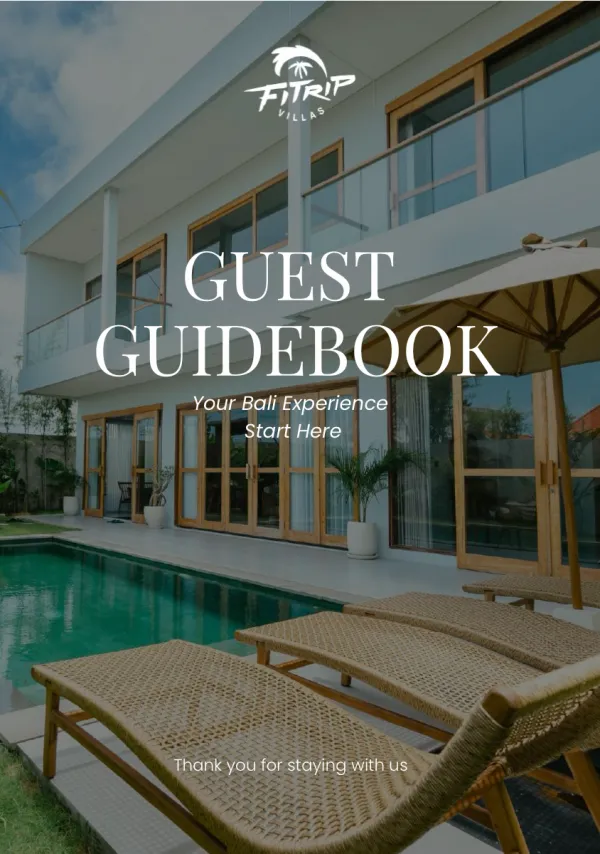 Cover of the Fitrip Villa Guest Guidebook brochure
